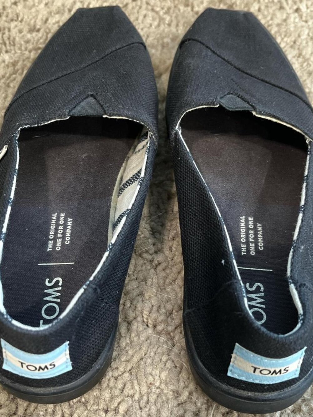 TOMS Alpargata Classic Black Canvas Slip-On Women's Size 6